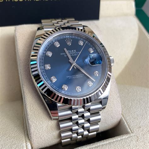 rolex datejust blue diamond dial price|Rolex Datejust blue motif.